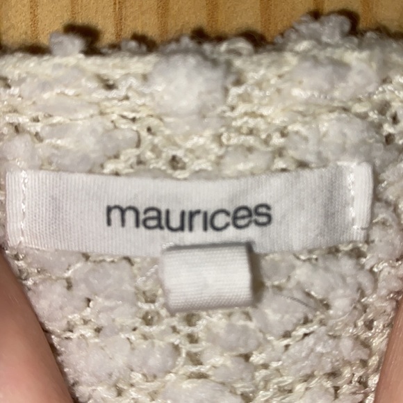 Maurices, Large, Pink and white hooded pullover sweater - Picture 2 of 3